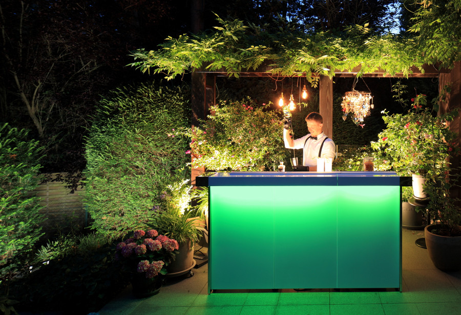 Beleuchtete cocktailbar mit Led.
