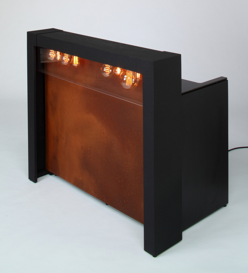 black G-Rack bar with rust-look front and special lighting
