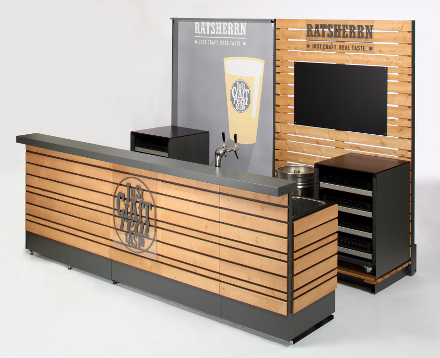 Bar de cerveja móvel para feiras e promoções.