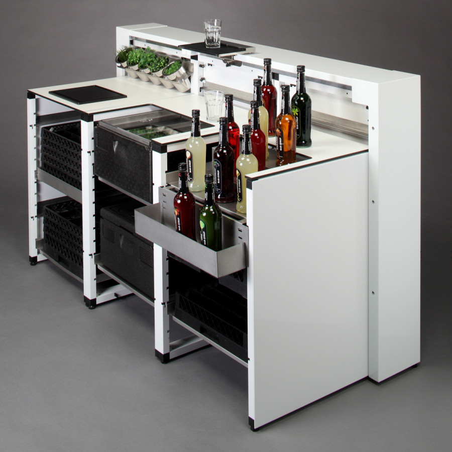 Mobile Bar mit Beispiel-Ausstattung